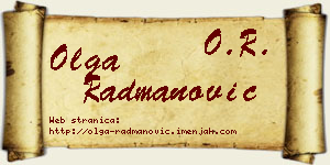 Olga Radmanović vizit kartica